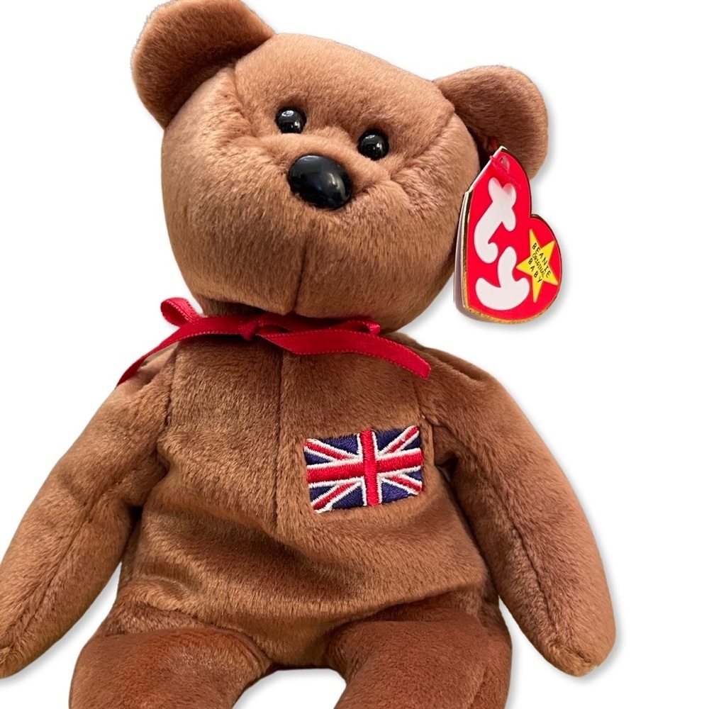 BEANIE Babies TY Original RARE Britannia British Bear 9 inches - Picture 5 of 11